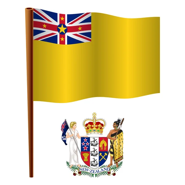 Волнистый флаг Ниуэ — стоковый вектор