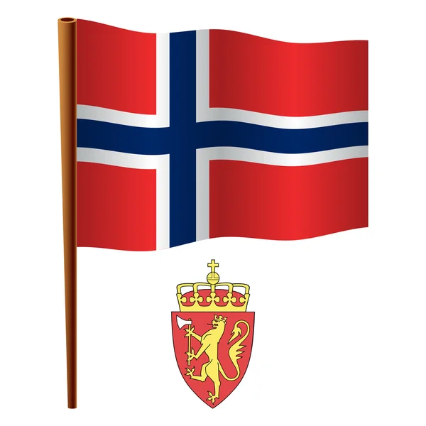 Norway wavy flag — Stock Vector