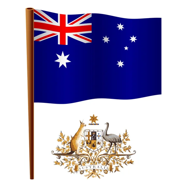 Australien vågiga flagga — Stock vektor