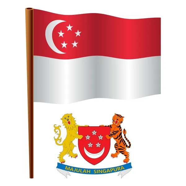 Singapore wavy flag — Stock Vector