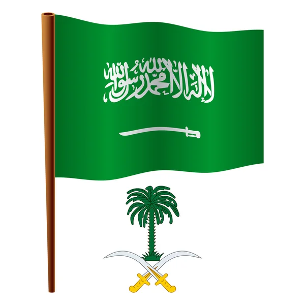 Saudi arabia wavy flag — Stock Vector