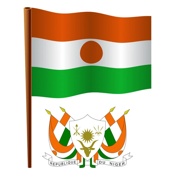 Golvende vlag van Niger — Stockvector