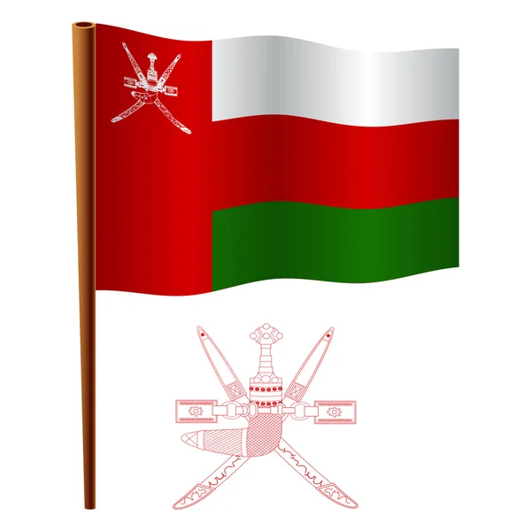 Oman bandeira ondulada — Vetor de Stock