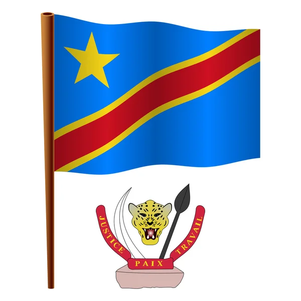 Congo wavy flag — Stockvector