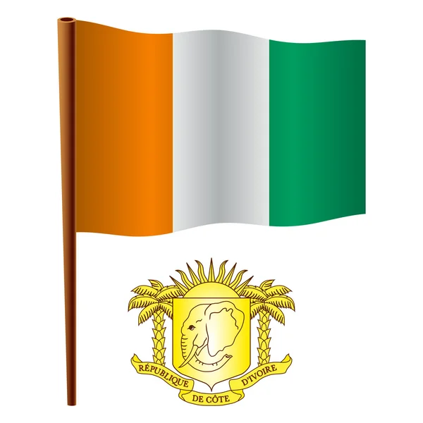 Côte d 'Ivoire wellenförmige Flagge — Stockvektor