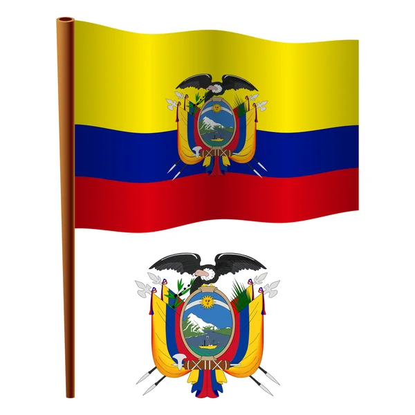 Bandeira ondulada equador —  Vetores de Stock