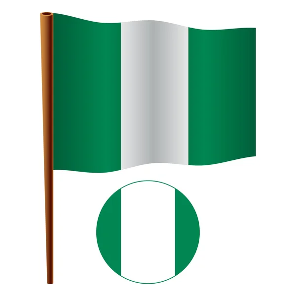 Nigeria bandeira ondulada — Vetor de Stock