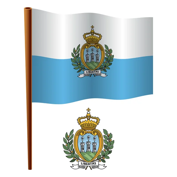 Bandeira ondulada de san marino — Vetor de Stock