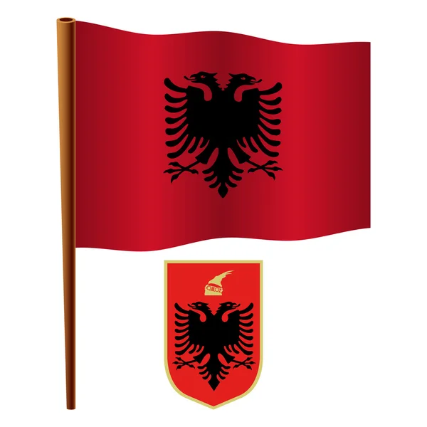 Albania bandera ondulada — Archivo Imágenes Vectoriales