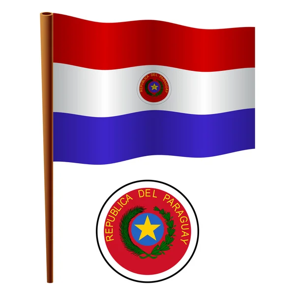 Paraguay wavy flag — Stock Vector