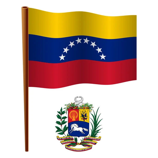 Bendera bergelombang venezuela - Stok Vektor