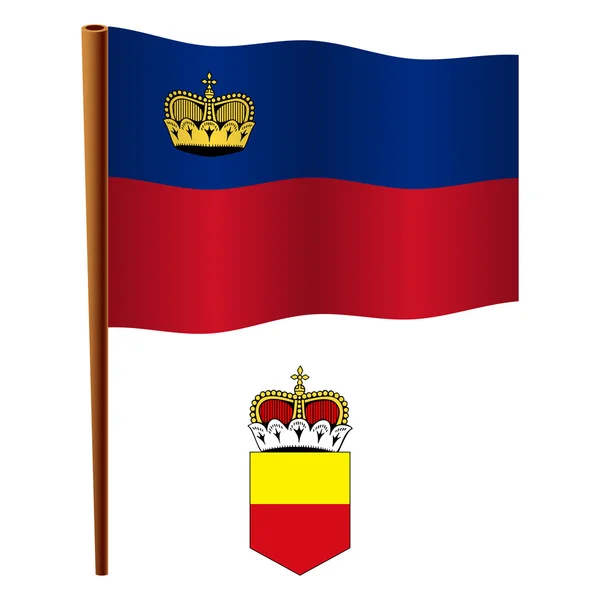 Liechtenstein wavy flag — Stock Vector