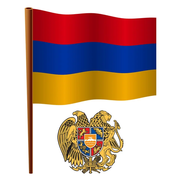 Armenië golvende vlag — Stockvector