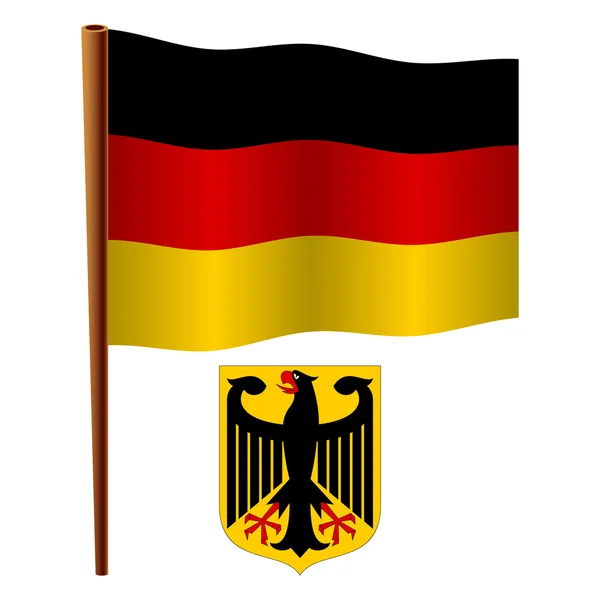 Alemania bandera ondulada — Vector de stock