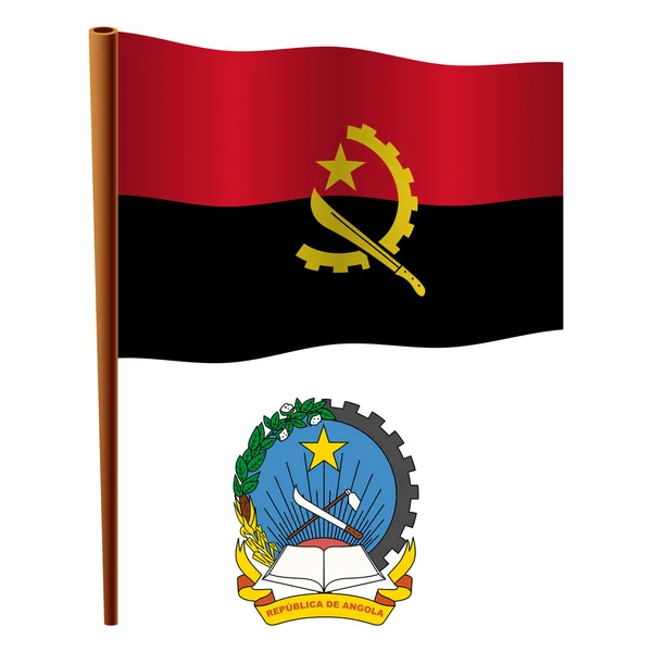 Angola wavy flag — Stock Vector