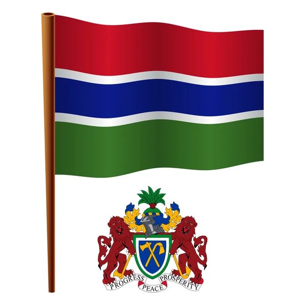 Golvende vlag van Gambia — Stockvector