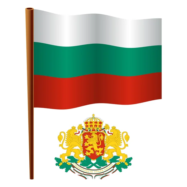 Bulgarien vågiga flagga — Stock vektor