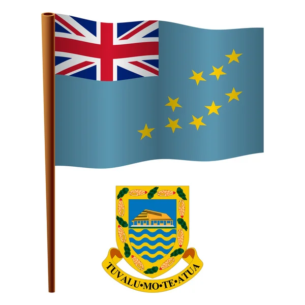Tuvalu wavy flag — Stock Vector