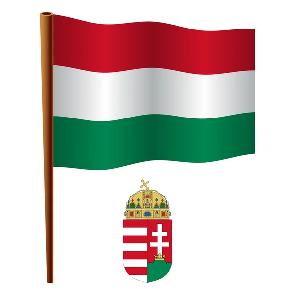 Bandeira ondulada húngara — Vetor de Stock