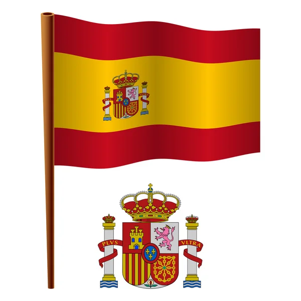 Bandera ondulada de España — Vector de stock