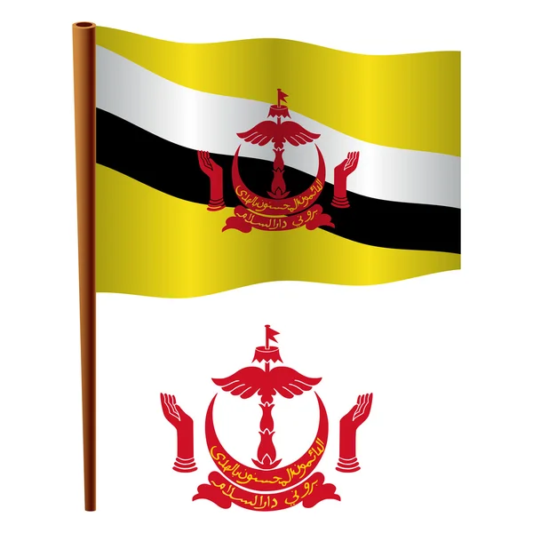 Golvende vlag van Brunei — Stockvector