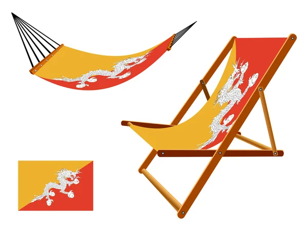 Bhutan hammock and deck chair set — Stock Vector