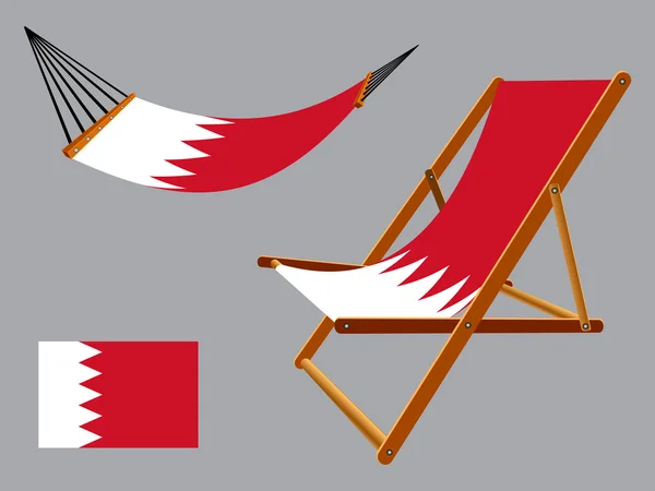 Bahrain hammock and deck chair set — Stock Vector
