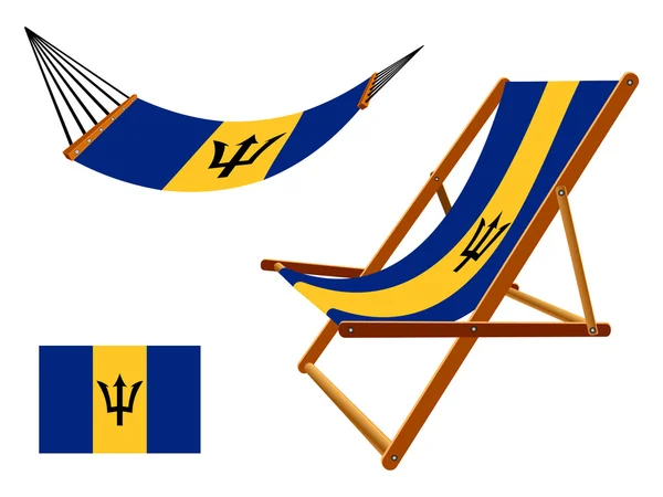 Barbados hammock and deck chair set — Stock Vector