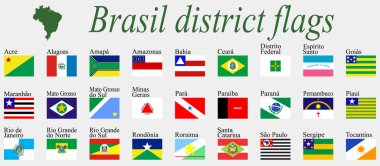 Brasil districts flags clipart