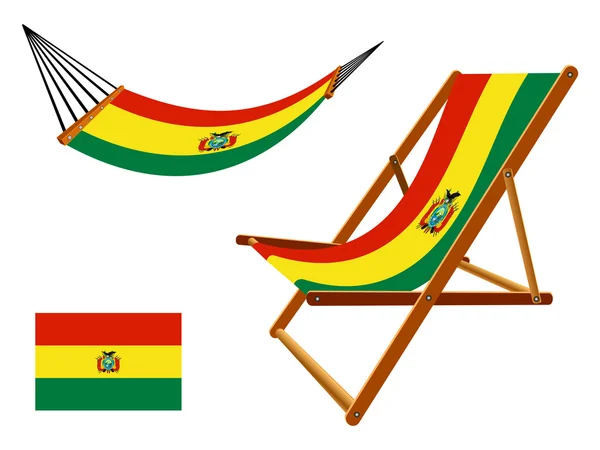Bolivia hammock and deck chair set — Stock Vector