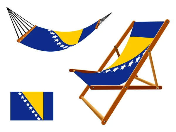 Bosnia y herzegovina hamaca y cubierta silla conjunto — Archivo Imágenes Vectoriales