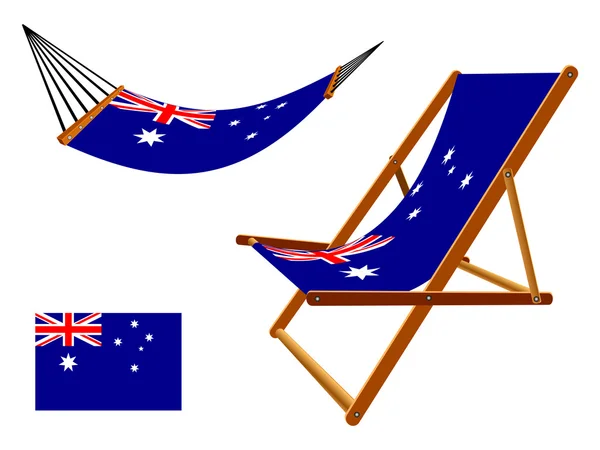 Australia hammock and deck chair set — Stock Vector