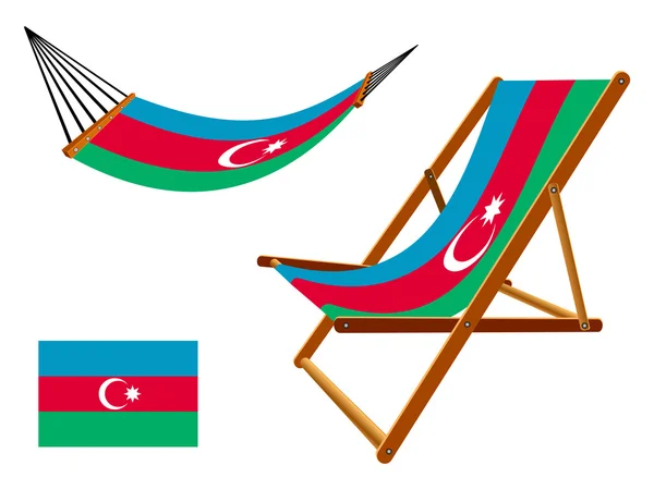 Azerbaijan hammock and deck chair set — Stock Vector