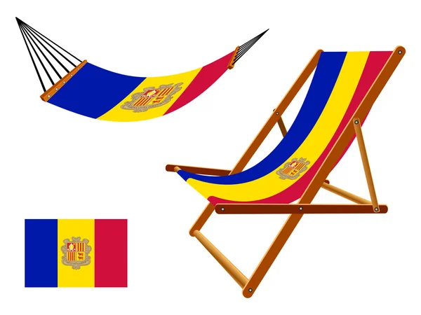Andorra hammock and deck chair set — Stock Vector