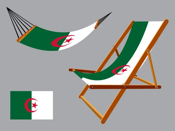 Algeria hammock and deck chair set — Stock Vector