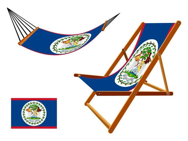 Belize hammock and deck chair set — Stock Vector