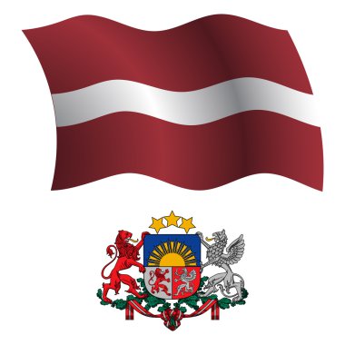 Letonya dalgalı bayrak ve ceket