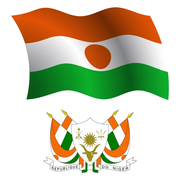 Niger golvende vlag en jas — Stockvector