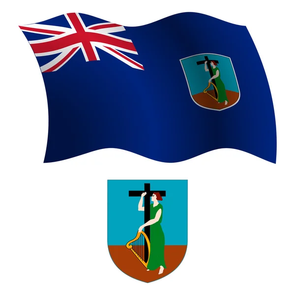 Montserrat wavy flag and coat — Stock Vector