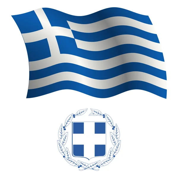 Drapeau et manteau ondulés grecs — Image vectorielle