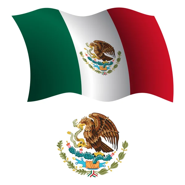 Meksika dalgalı bayrak ve ceket — Stok Vektör