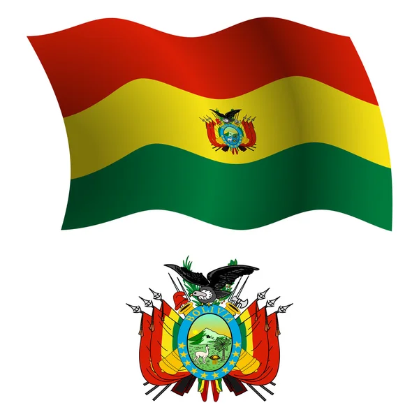 Bandera ondulada y abrigo bolivia — Archivo Imágenes Vectoriales