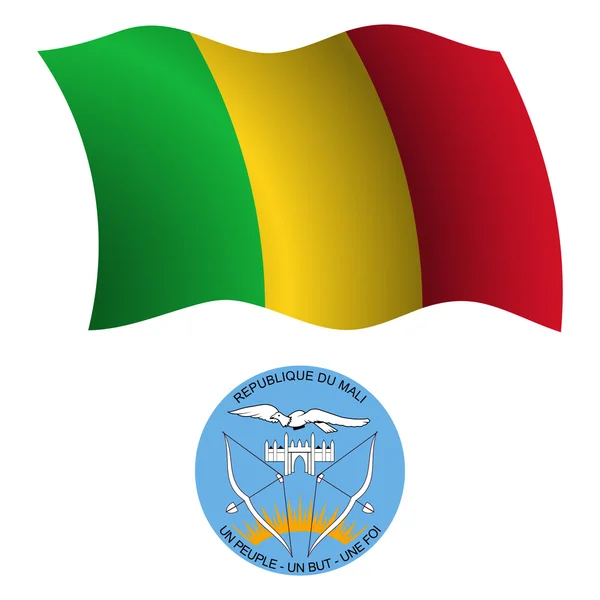 Mali falisty flaga i herb — Wektor stockowy