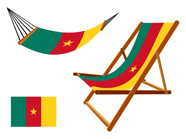 Camerun amaca e sedia a sdraio set — Vettoriale Stock