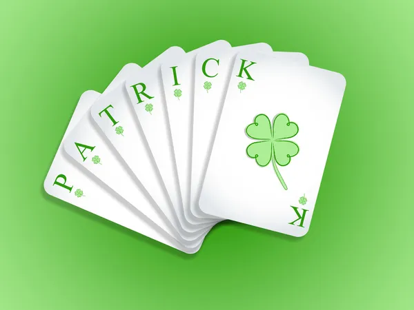 Patrick playing cards — Stock Vector