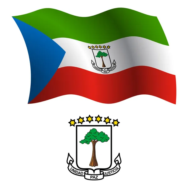 Golvende vlag van Equatoriaal-guinea en jas — Stockvector