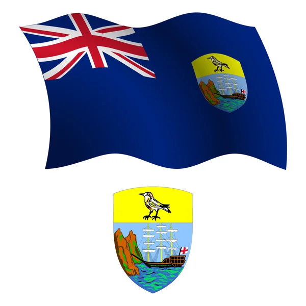 Saint Helena aaltoileva lippu ja takki — vektorikuva