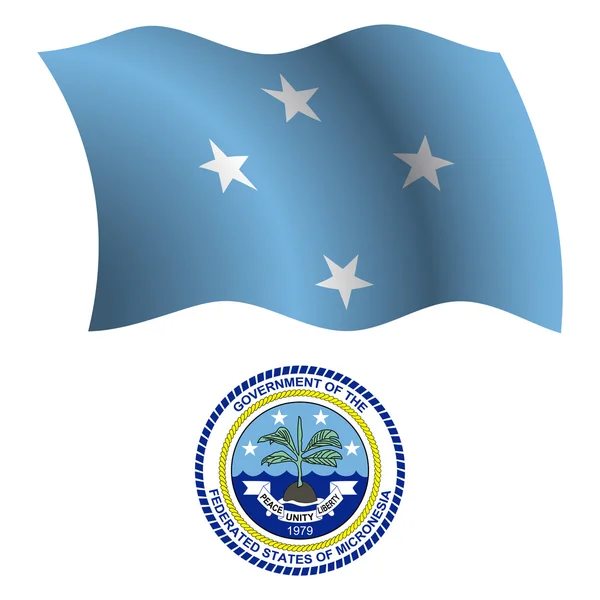 Micronesia golvende vlag en jas — Stockvector