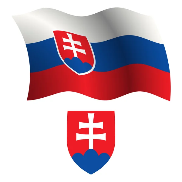 Eslováquia bandeira ondulada e casaco — Vetor de Stock