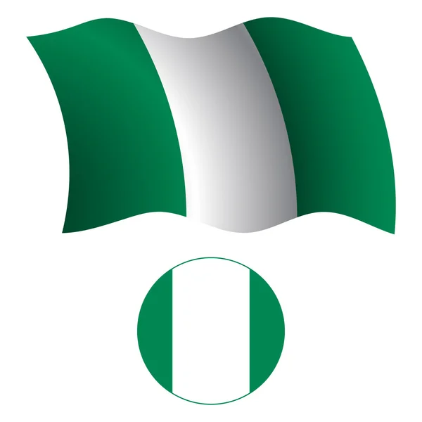 Nigeria wavy flag and icon — Stock Vector